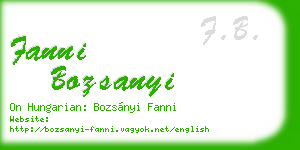 fanni bozsanyi business card