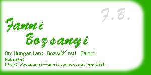fanni bozsanyi business card